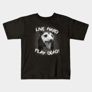 Live Hard Play Dead Punk Opossum Shirt Kids T-Shirt